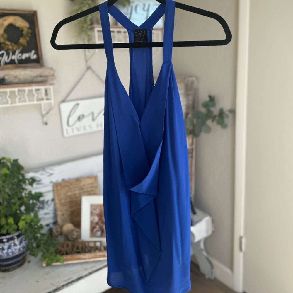 Ella Moss blue racer back tank top